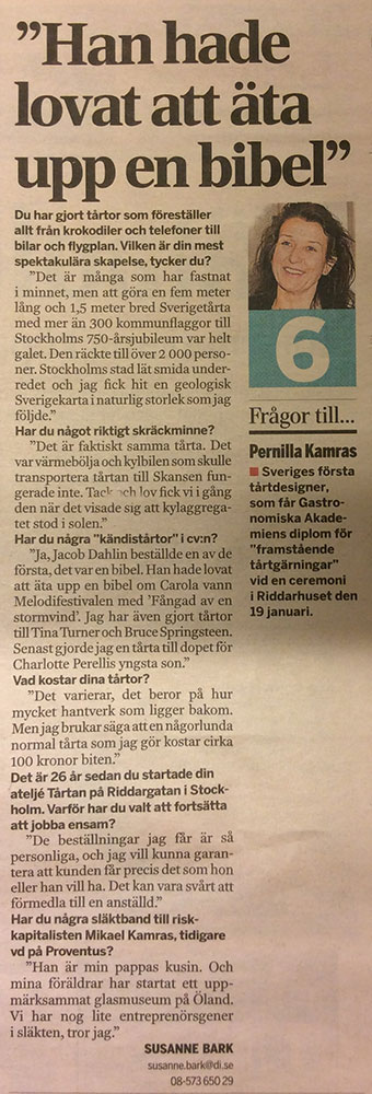 DI den 14/1-14, Han hade lovat att äta upp en bibel